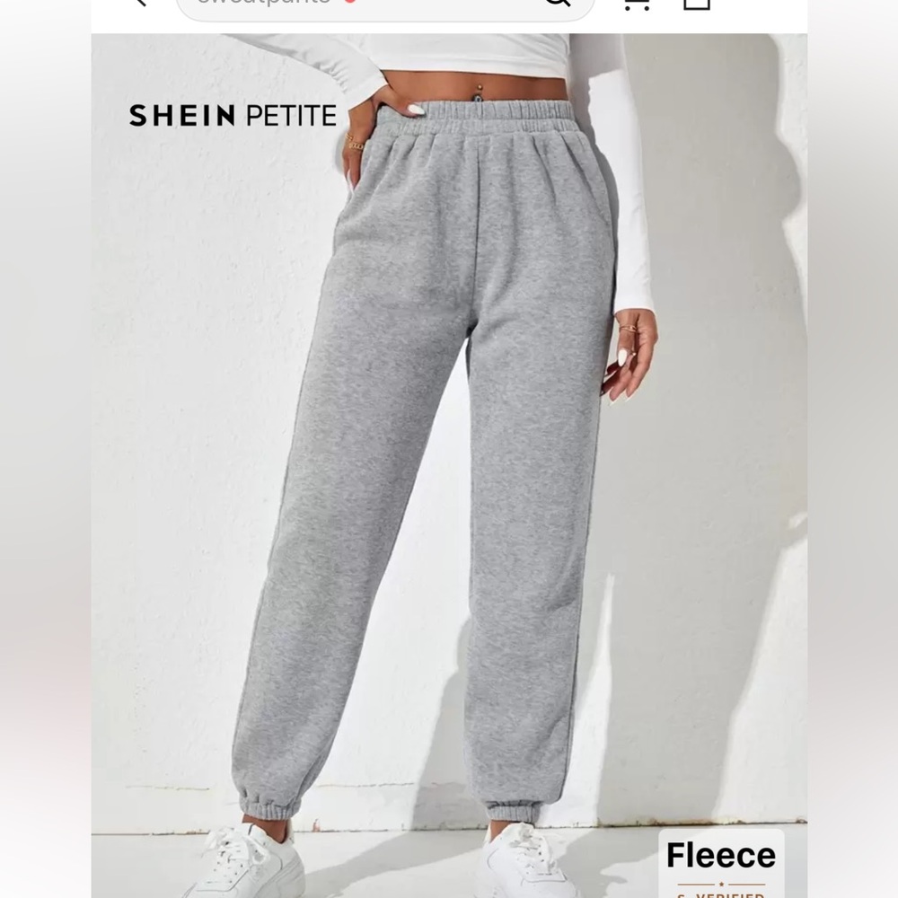SHEIN Light Gray Joggers girls women’s XXS petite sweatpants casual athleisure - Picture 5 of 10